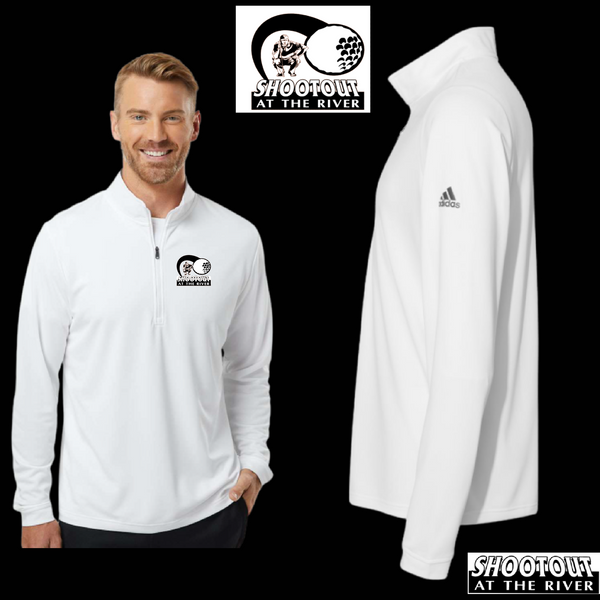 SHOOTOUT AT THE RIVER - Lightweight Adidas Quarter-Zip Pullover - White